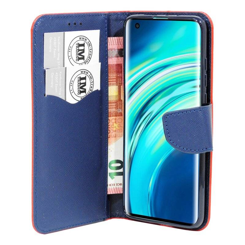 cofi1453® Buch Tasche "Fancy" kompatibel mit XIAOMI MI 10 PRO Handy Hülle Etui Brieftasche Schutzhülle mit Standfunktion, Kartenfach Rot