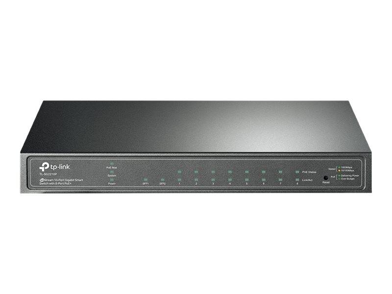 TP-Link JetStream TL-SG2210P V3 - Switch - Smart - 8 x 10/100/1000 + 2 x SFP - Desktop - PoE (58 W)