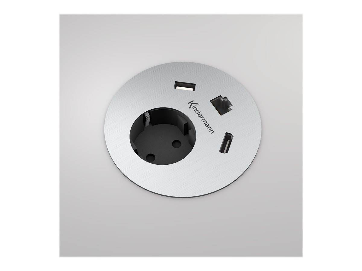 Kindermann CablePort table² - Anschlussdose, Unterputz - RJ-45 - HDMI - Strom -