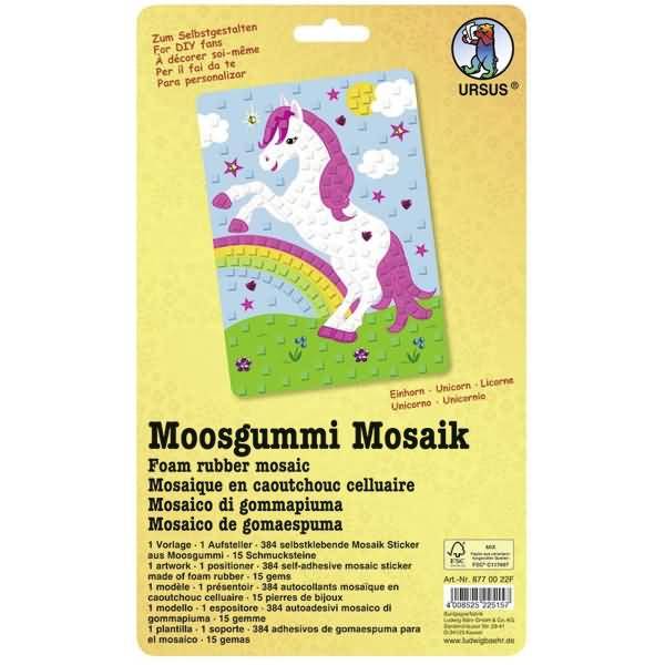Moosgummi Mosaik 'Einhorn'