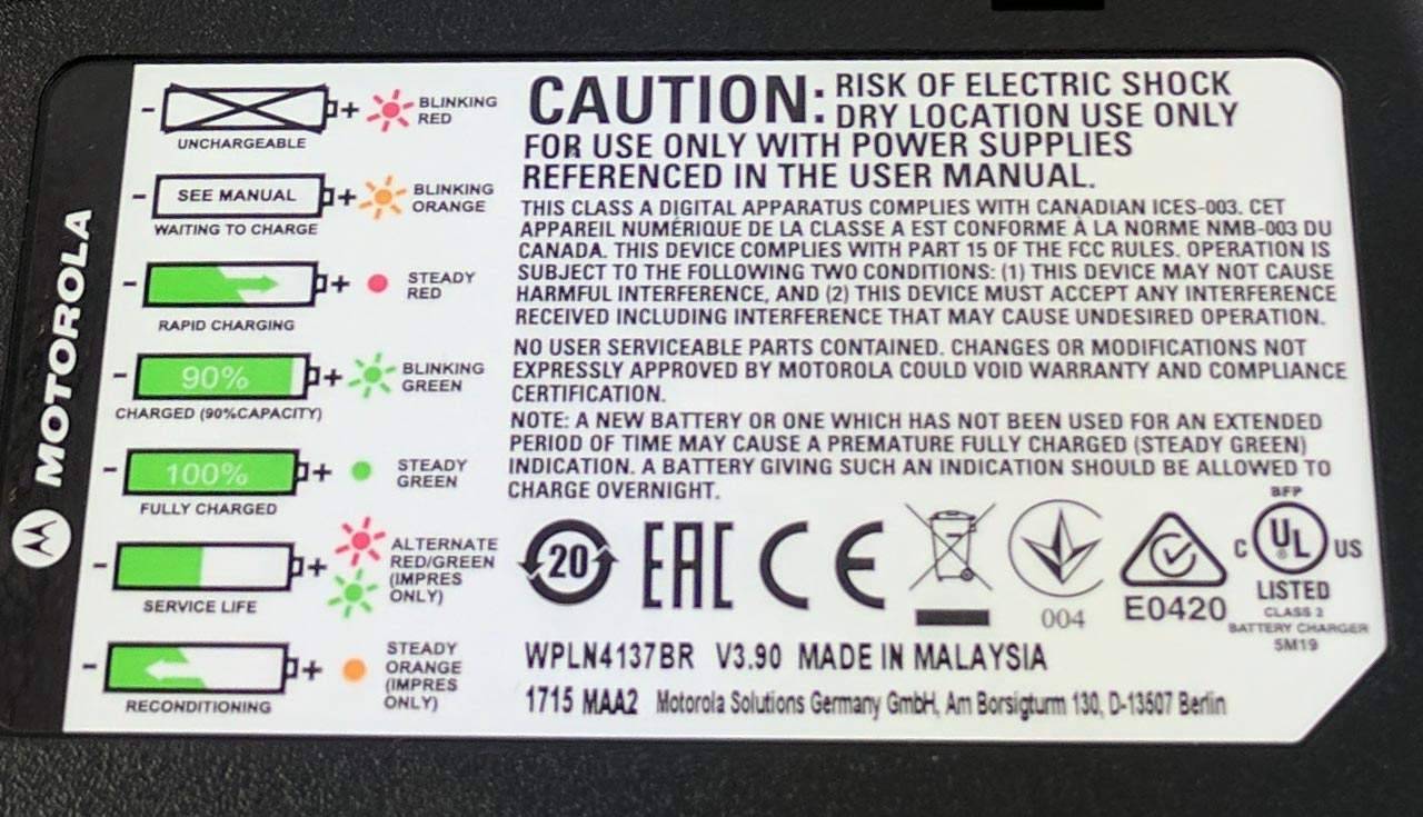 Motorola Einzelladegerät mit Tischhalterung Euro Netzteil DP1400 CP040 PMLN5192B