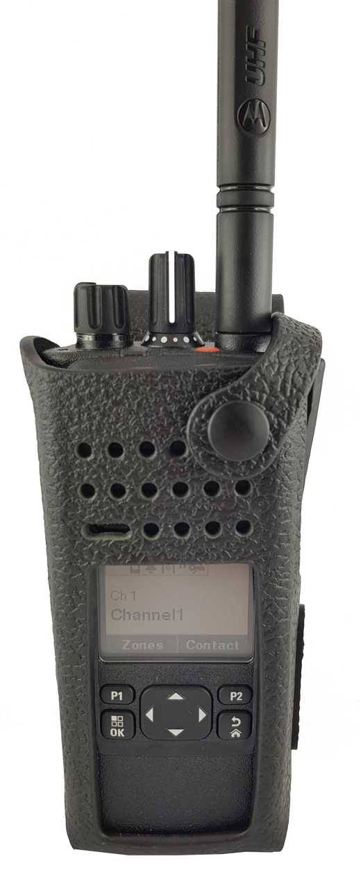 Feste Ledertasche mit 3 Zoll drehbarer Gürtelschlaufe Funkgeräte mit Display PMLN5840A