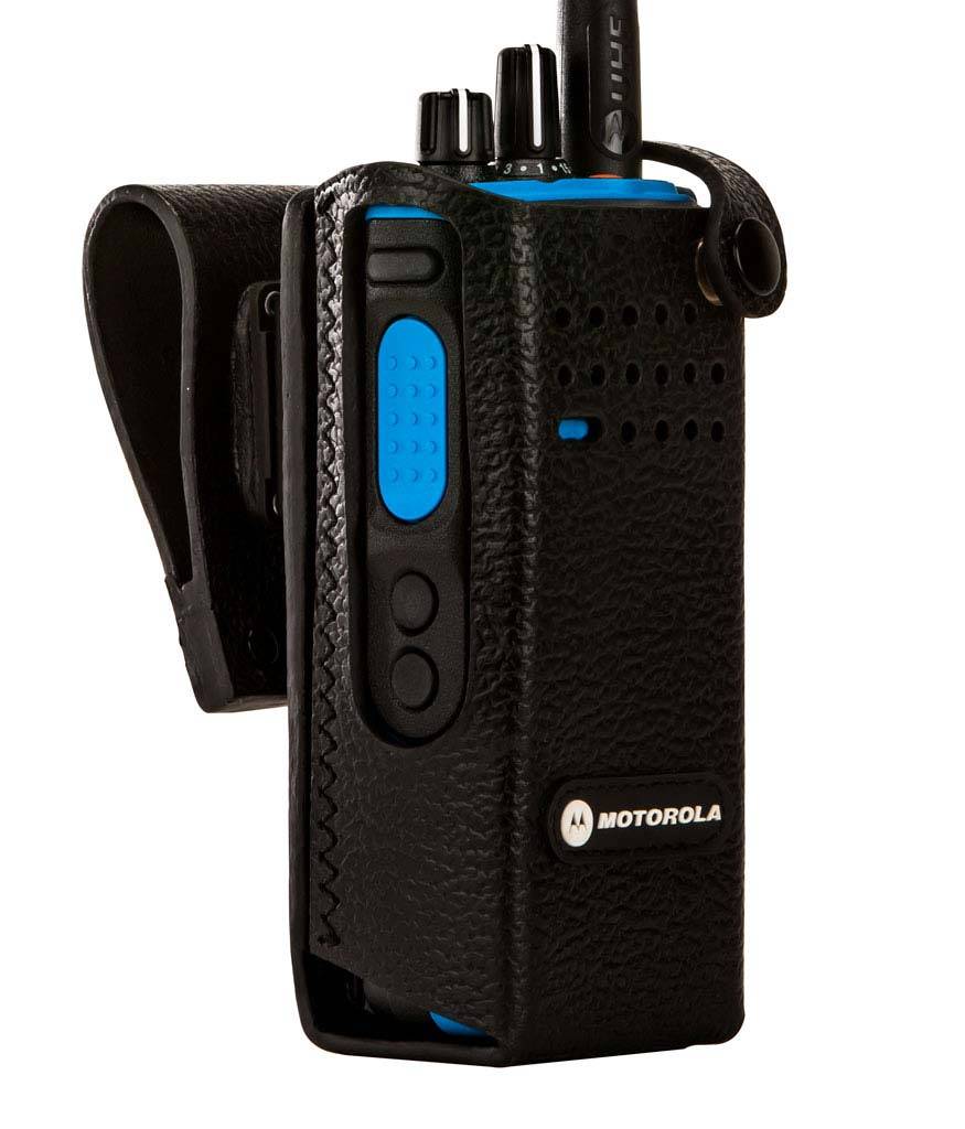 Motorola Feste Ledertasche mit 2.5 Zoll drehbarer Gürtelschlaufe für Funkgeräte ohne Display PMLN6096A