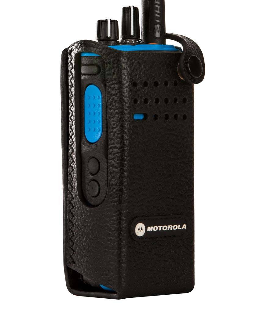 Motorola Feste Ledertasche mit 2.5 Zoll drehbarer Gürtelschlaufe für Funkgeräte ohne Display PMLN6096A