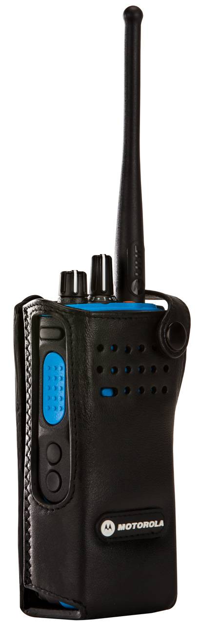 Motorola Weiche Ledertasche mit 2.5 Zoll breiter und drehbarer Gürtelschlaufe für Funkgeräte ohne Display PMLN6098A
