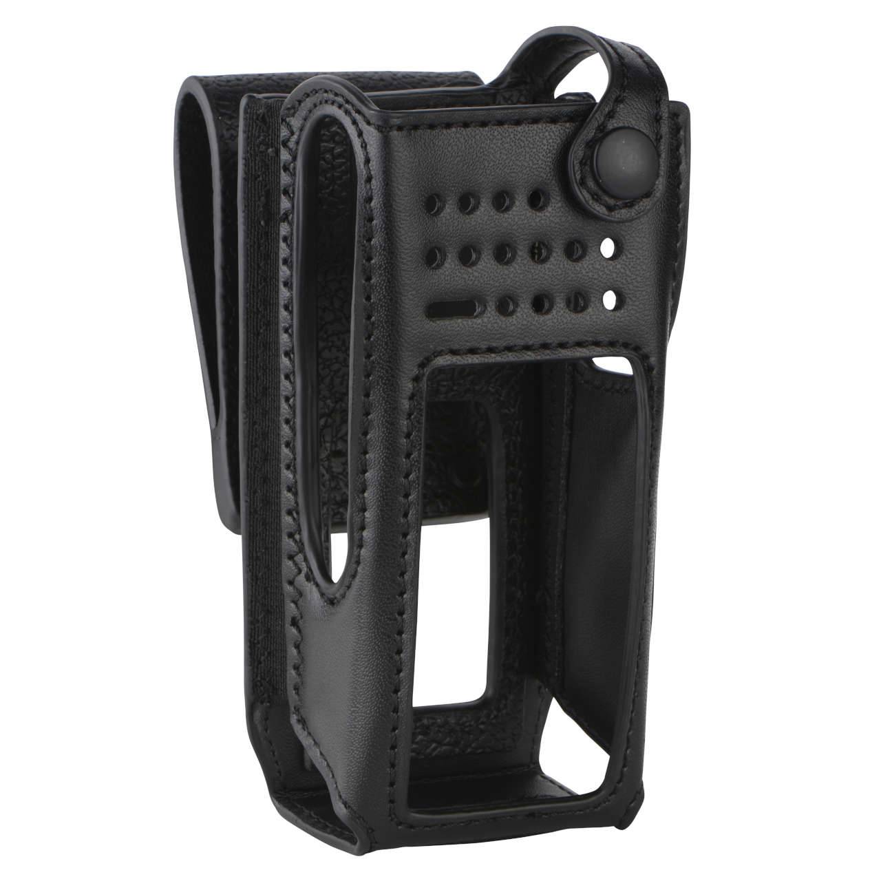 Motorola Weiche Ledertasche mit 2.5 Zoll breiter und drehbarer Gürtelschlaufe für Funkgeräte mit Display PMLN6099A