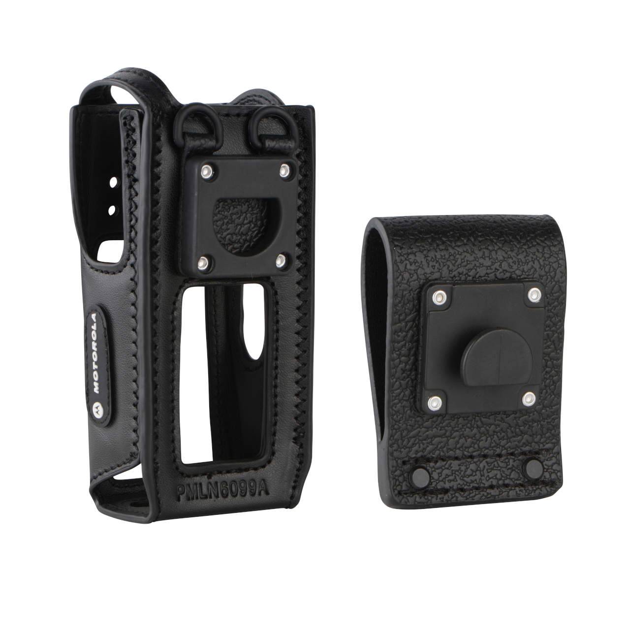 Motorola Weiche Ledertasche mit 2.5 Zoll breiter und drehbarer Gürtelschlaufe für Funkgeräte mit Display PMLN6099A