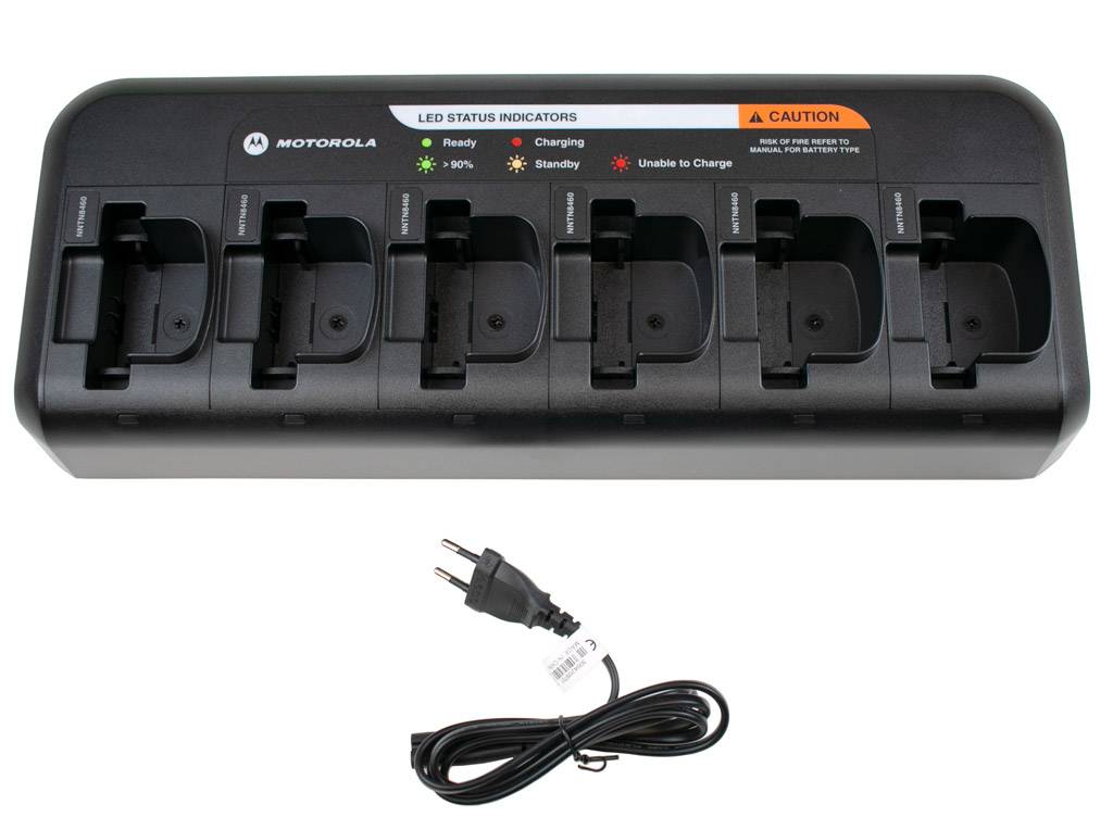 Motorola Mehrfachladegerät mit 6 Ladeschächten und EURO Netzteil DP1400 R2 PMLN6598A