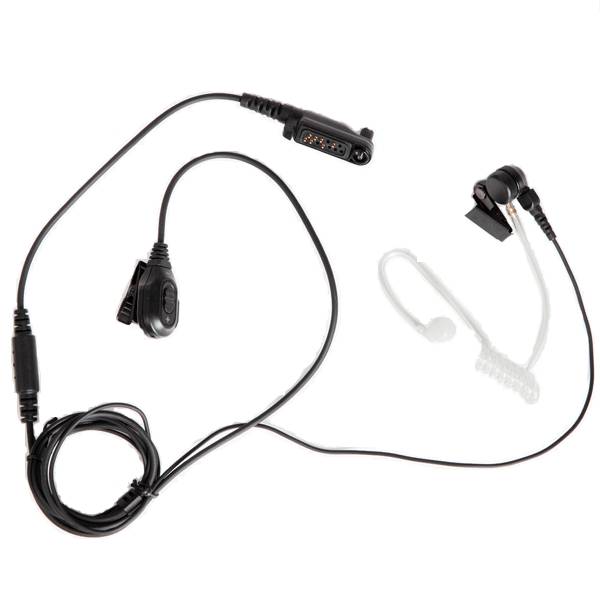 HYTERA 2-Kabel-Tarnsprechgarnitur, schwarz, Schallschlauch transparent EAN24-P