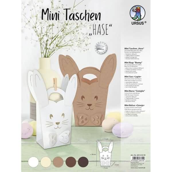 Bastel-Set Mini Taschen Hase VE=5 Stück
