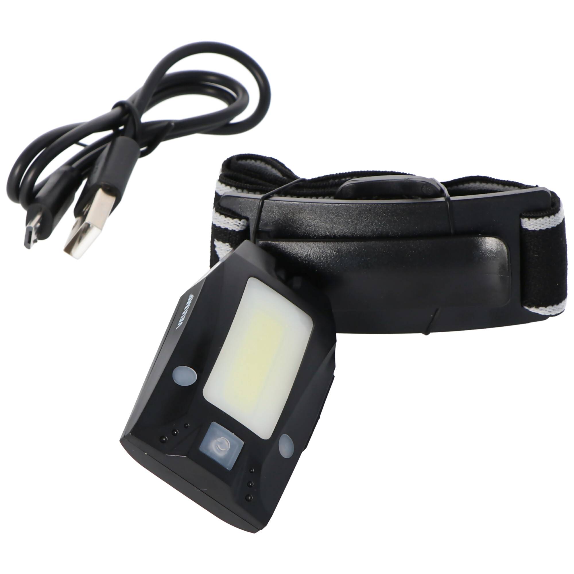 Velamp Metros LED Stirnlampe IH523, akkubetriebener Mulitfunktionsscheinwerfer mit Infrarotschalter inklusive Akku