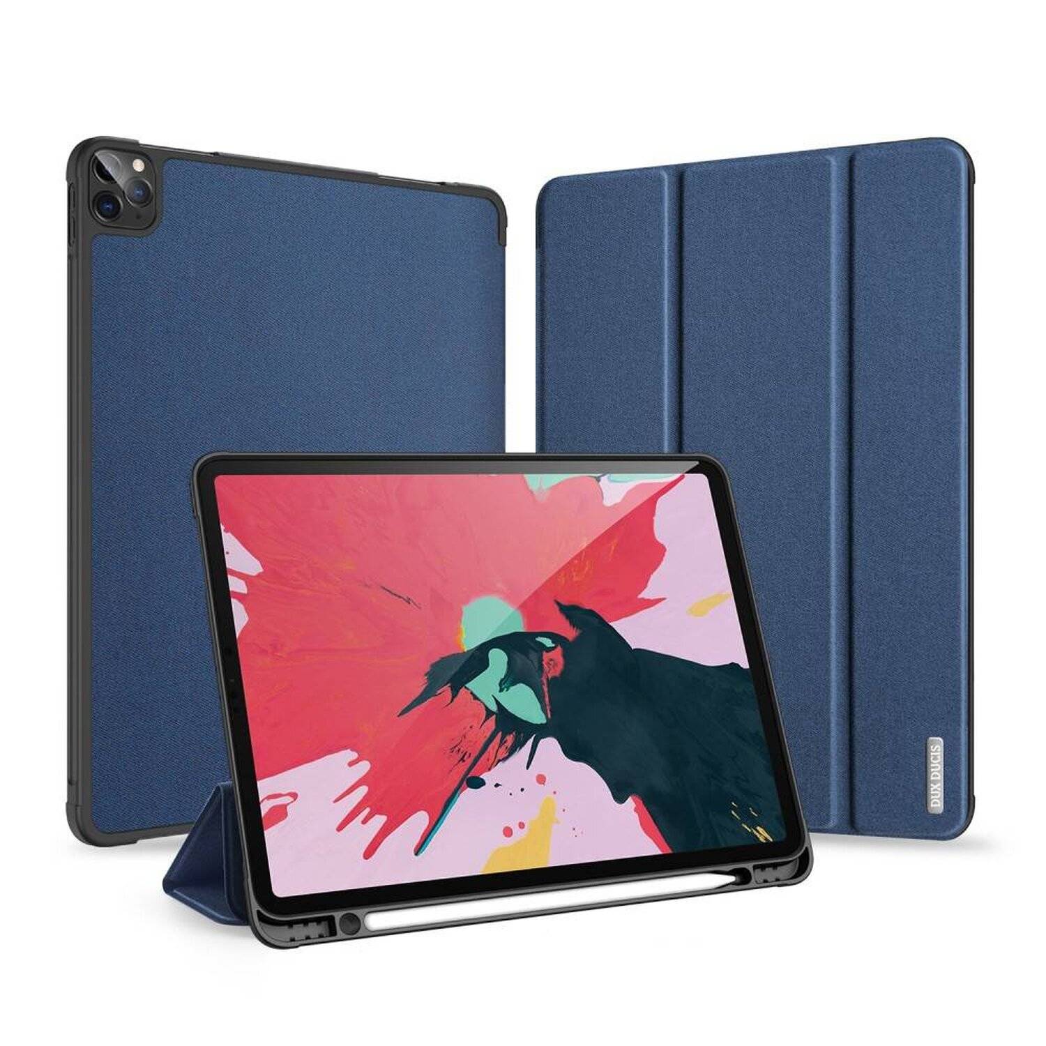 DUX DUCIS Buch Tasche Hartschale mit Smart Sleep Standfunktion für IPAD PRO 11" 2020 Tablethülle Blau