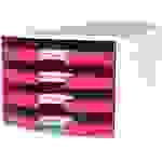 Schubladenbox Impuls A4/C4 4 offene Schubladen weiß/Trend Colour pink