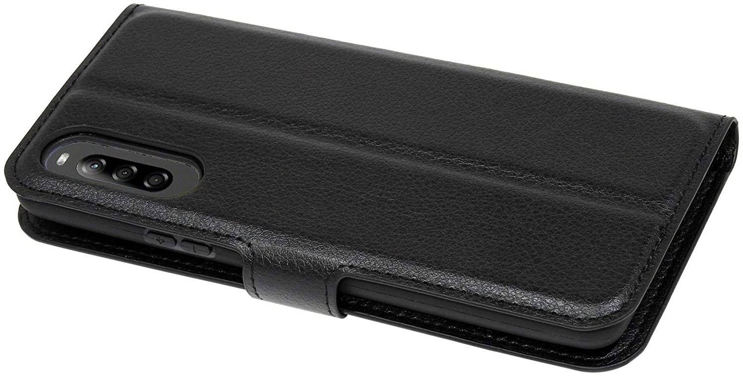 cofi1453® Buch Tasche "Fancy" kompatibel mit SONY XPERIA L4 Handy Hülle Etui Brieftasche Schutzhülle mit Standfunktion, Kartenfach Schwarz