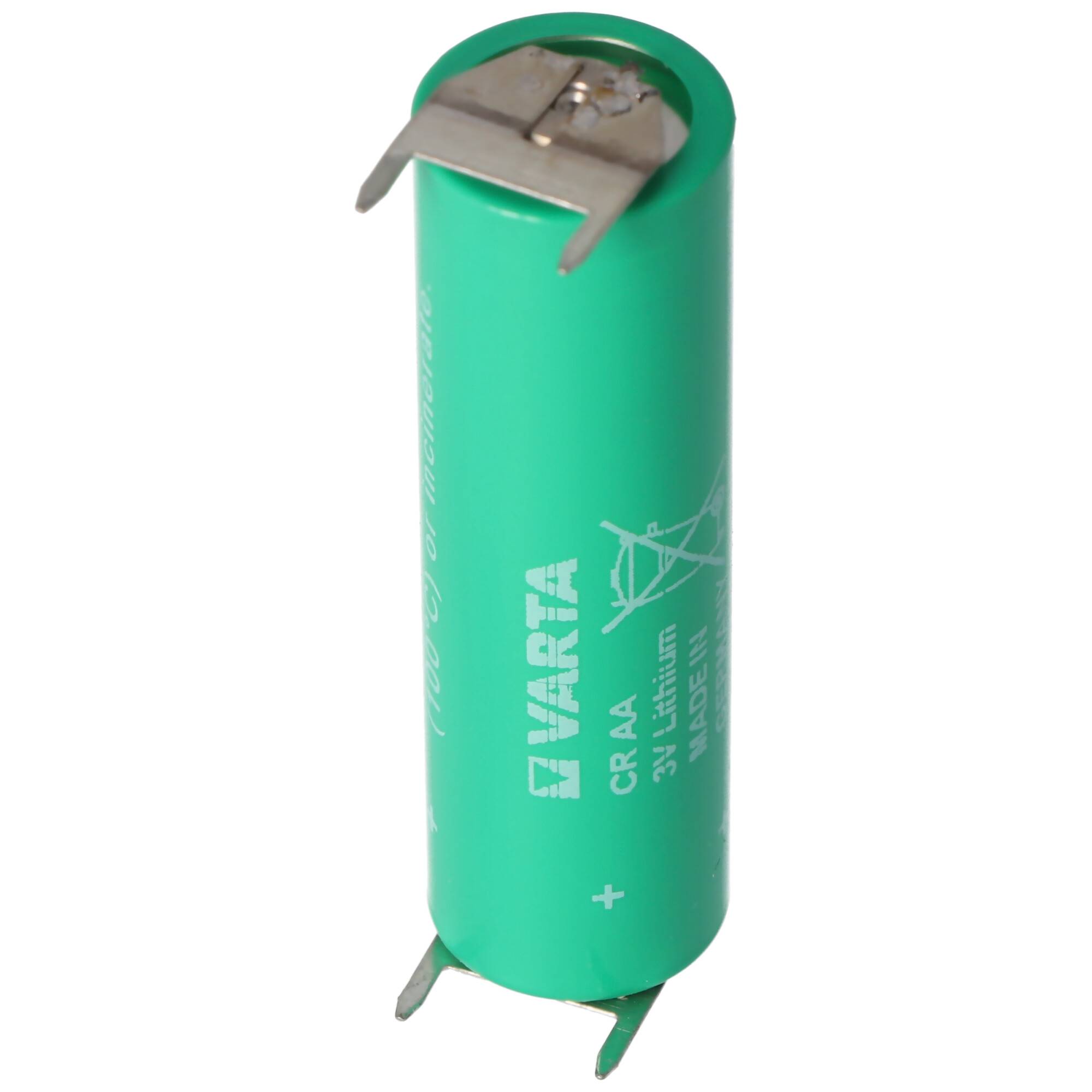 Varta 6117 CR AA Mignon mit Printanschluss ++--, Rastermaß 10mm, 3V Lithium Batterie 2000mAh