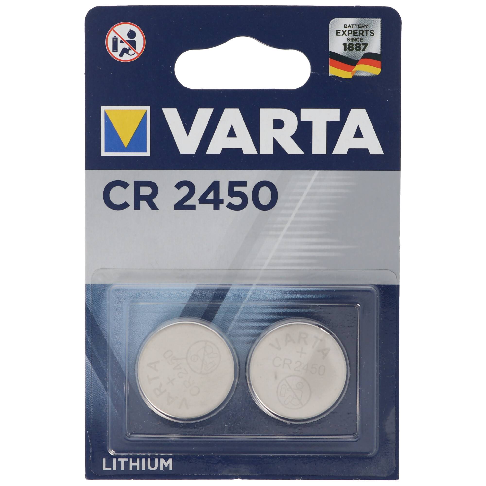 Varta Professional Electronics CR2450, CR 2450 Lithium 2er Blister Verpackung
