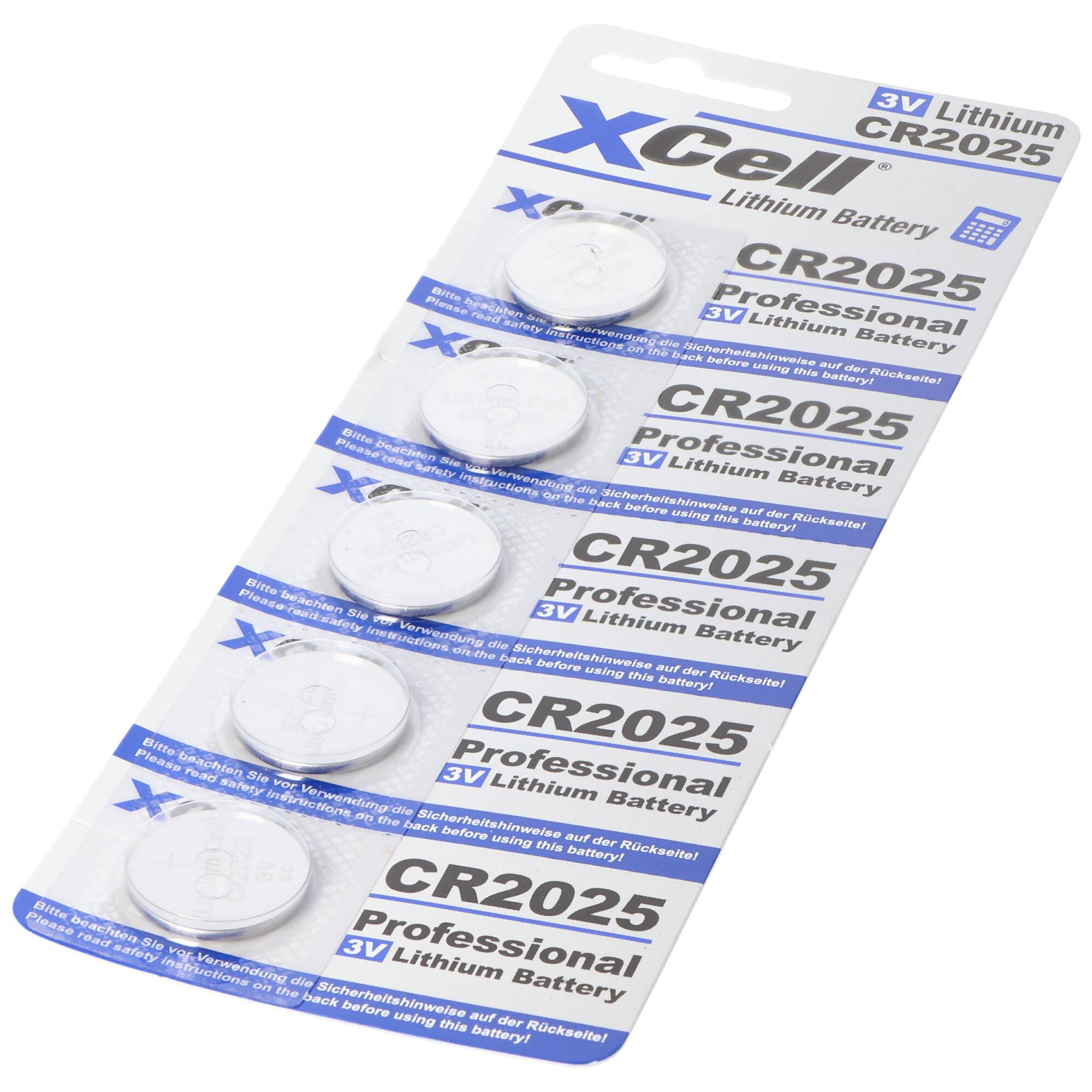 5er-Sparset CR2025 Lithium Batterie 3V, CR2025 Batterien im praktischen 5er Set
