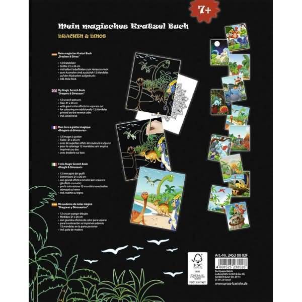 Mein magisches Kratzelbuch 'Drachen und Dinos'