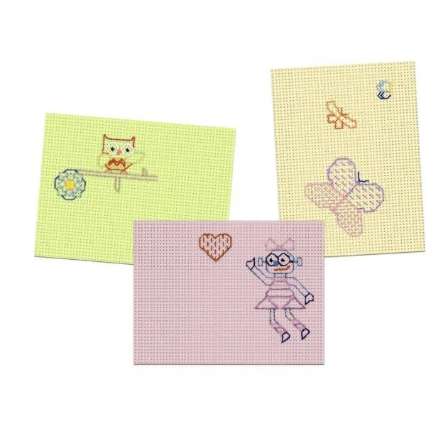 Stickkarton 'Pastell' 23x23cm 300g/qm VE=10 Blatt 10 Farben sortiert