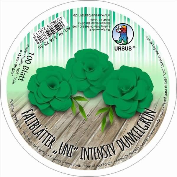 Intensive Faltblätter 'uni' Durchmesser 12cm 65g/qm VE=100 Blatt dunkelgrün