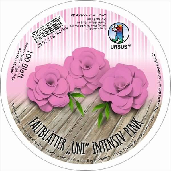 Intensive Faltblätter 'uni' Durchmesser 12cm 65g/qm VE=100 Blatt pink