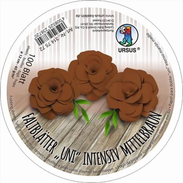 Intensive Faltblätter 'uni' Durchmesser 12cm 65g/qm VE=100 Blatt mittelbraun