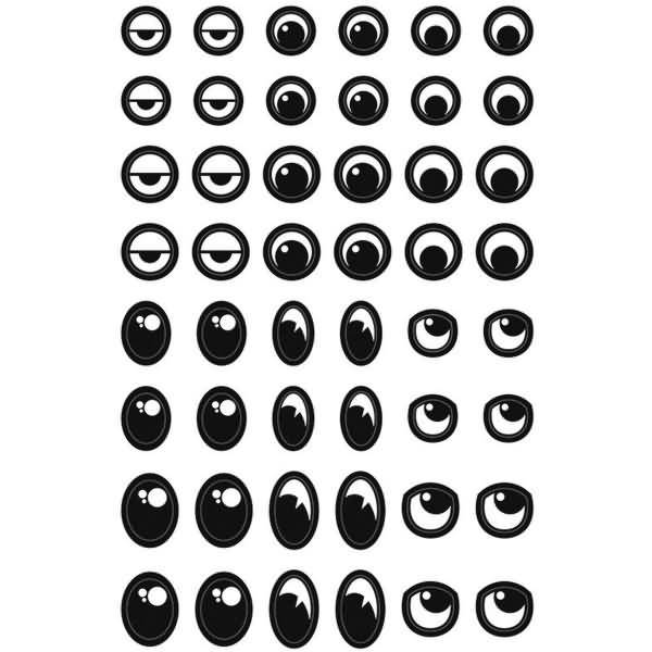 Sticker 'Augen' schwarz/weiß