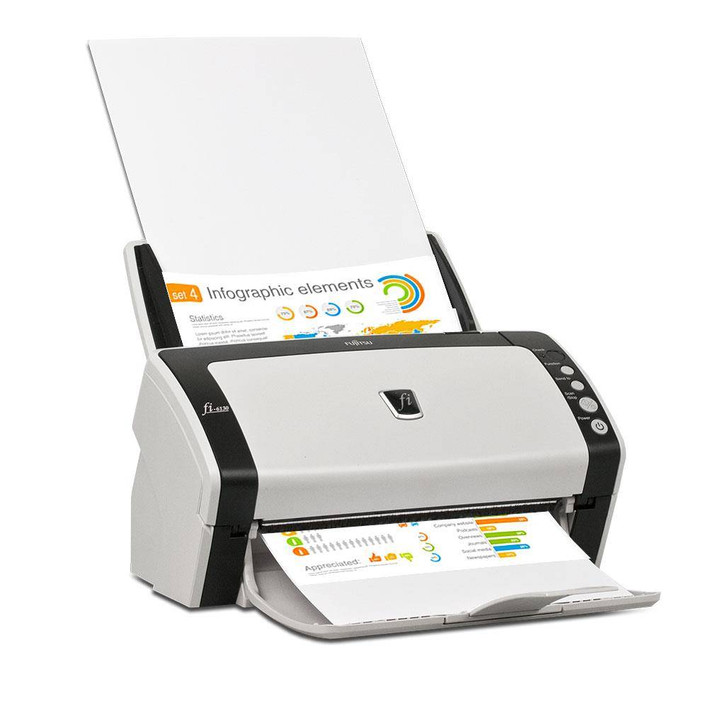 Fujitsu fi-6130z (B-Ware) Dokumentenscanner (600x600 dpi, 40 S/min, ADF, Duplex, USB, TWAIN, ISIS)