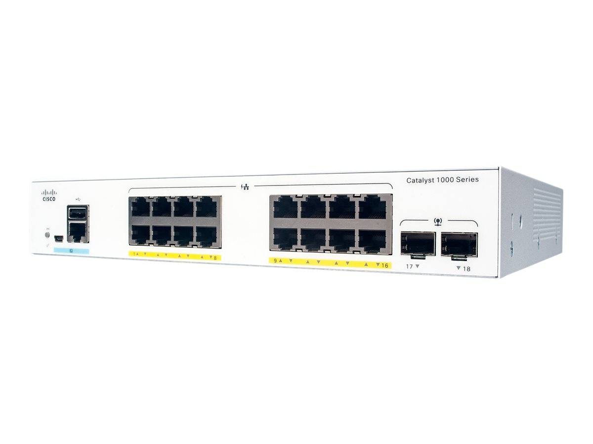 Cisco Catalyst 1000-16P-2G-L - Switch - managed - 16 x 10/100/1000 (PoE+)