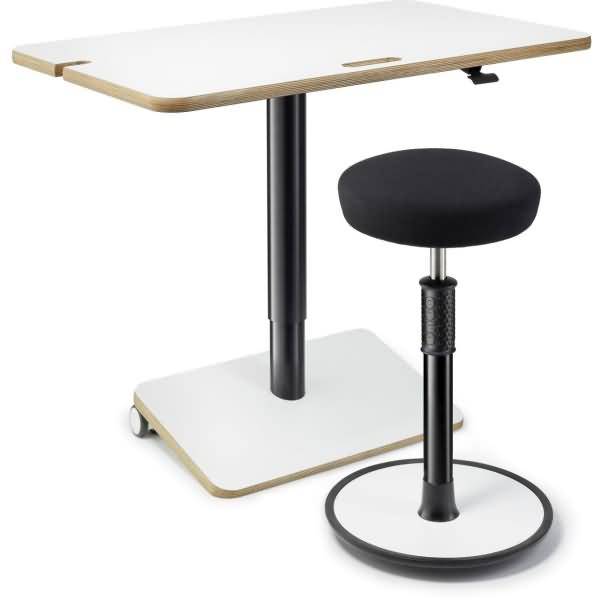 Sitz-/Stehtisch Spark BxTxH 100x62x67-113cm weiß/schwarz