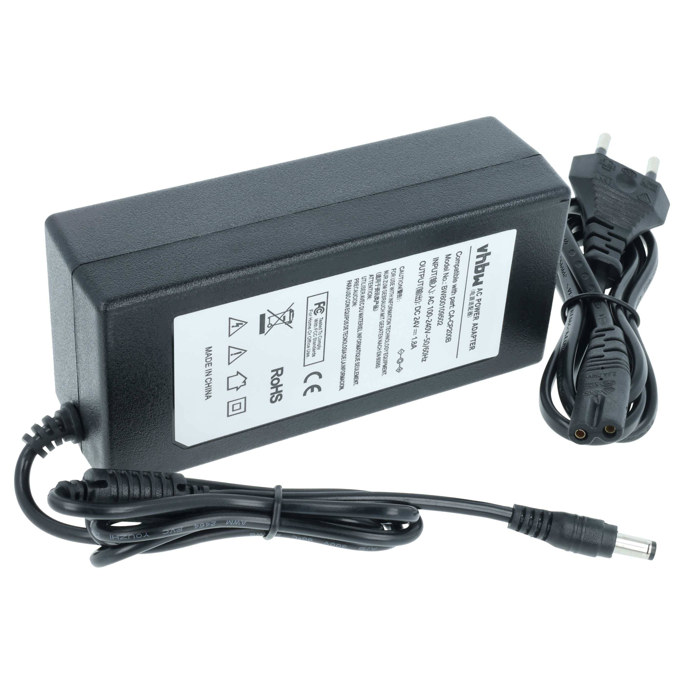 vhbw Netzteil kompatibel mit Canon Selphy CP400 | CP500, CP510, CP730, CP740, CP750, CP760, CP720, CP600, CP710 Drucker - 43,20 W