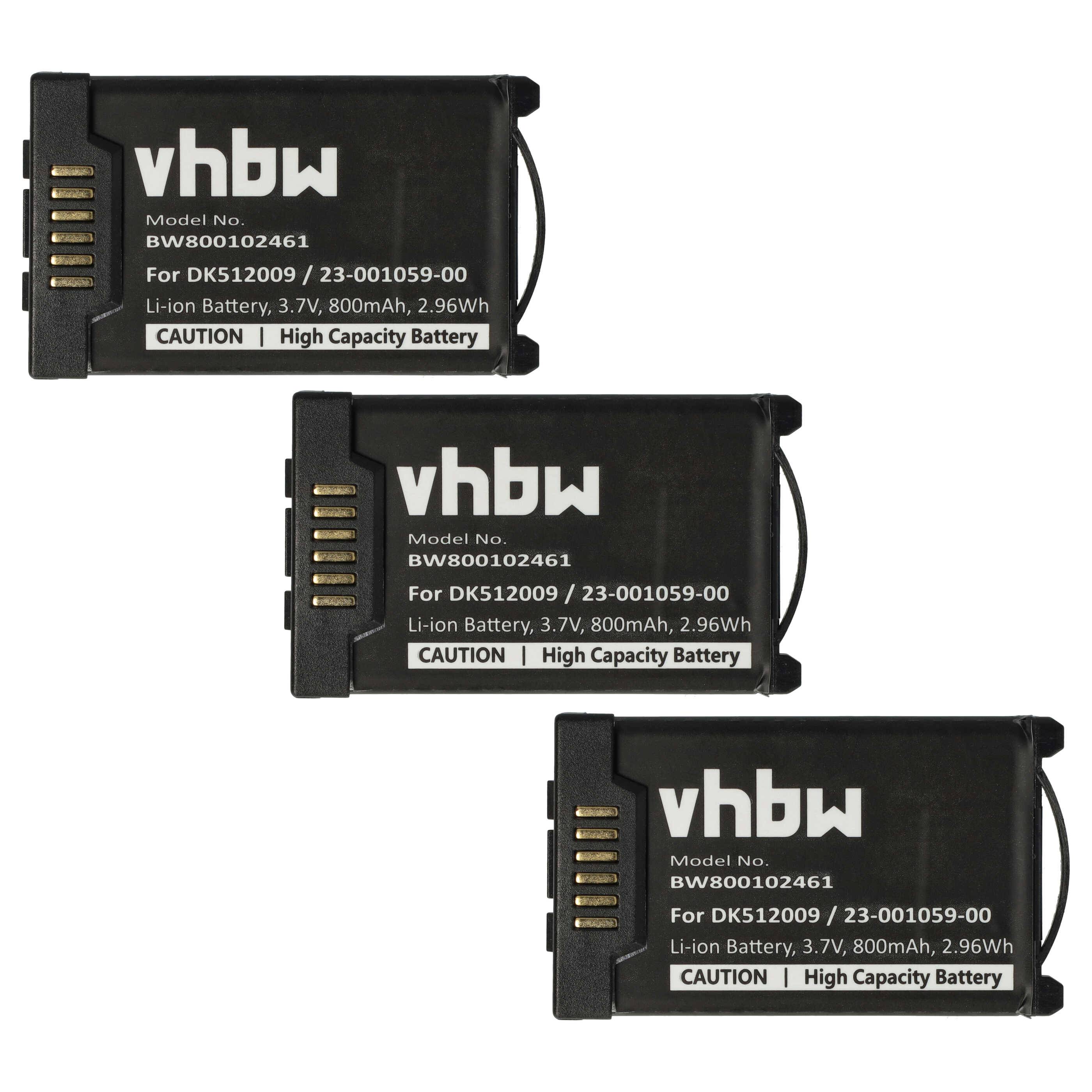 vhbw 3x Akku kompatibel mit DeTeWe 620d, 630d, DTS11 schnurlos Festnetz Telefon (800mAh, 3,7V, Li-Ion)