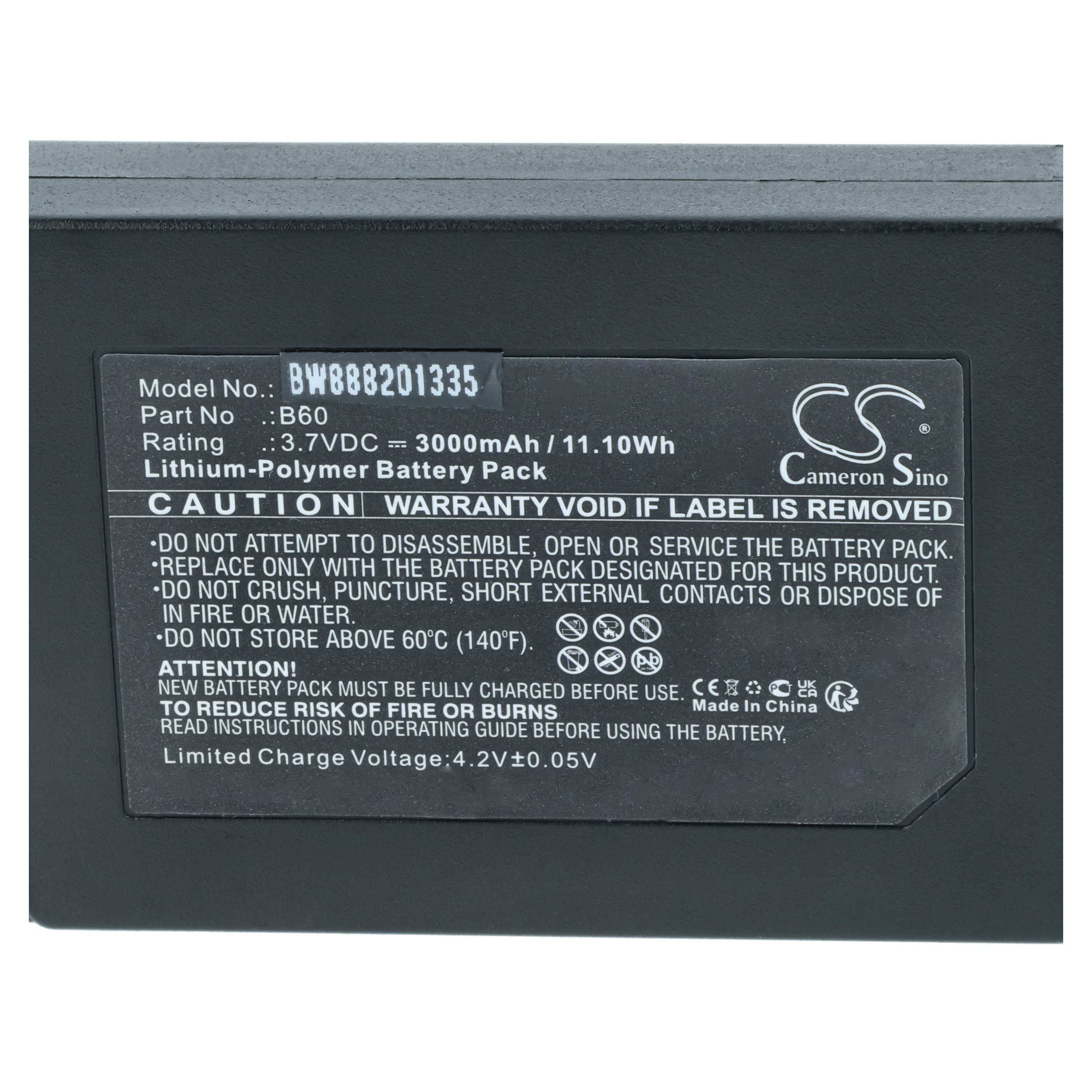 vhbw Akku kompatibel mit Vectron Mobilepro 3 | Barcodescanner POS (3000 mAh, 3,7 V, Li-Polymer)