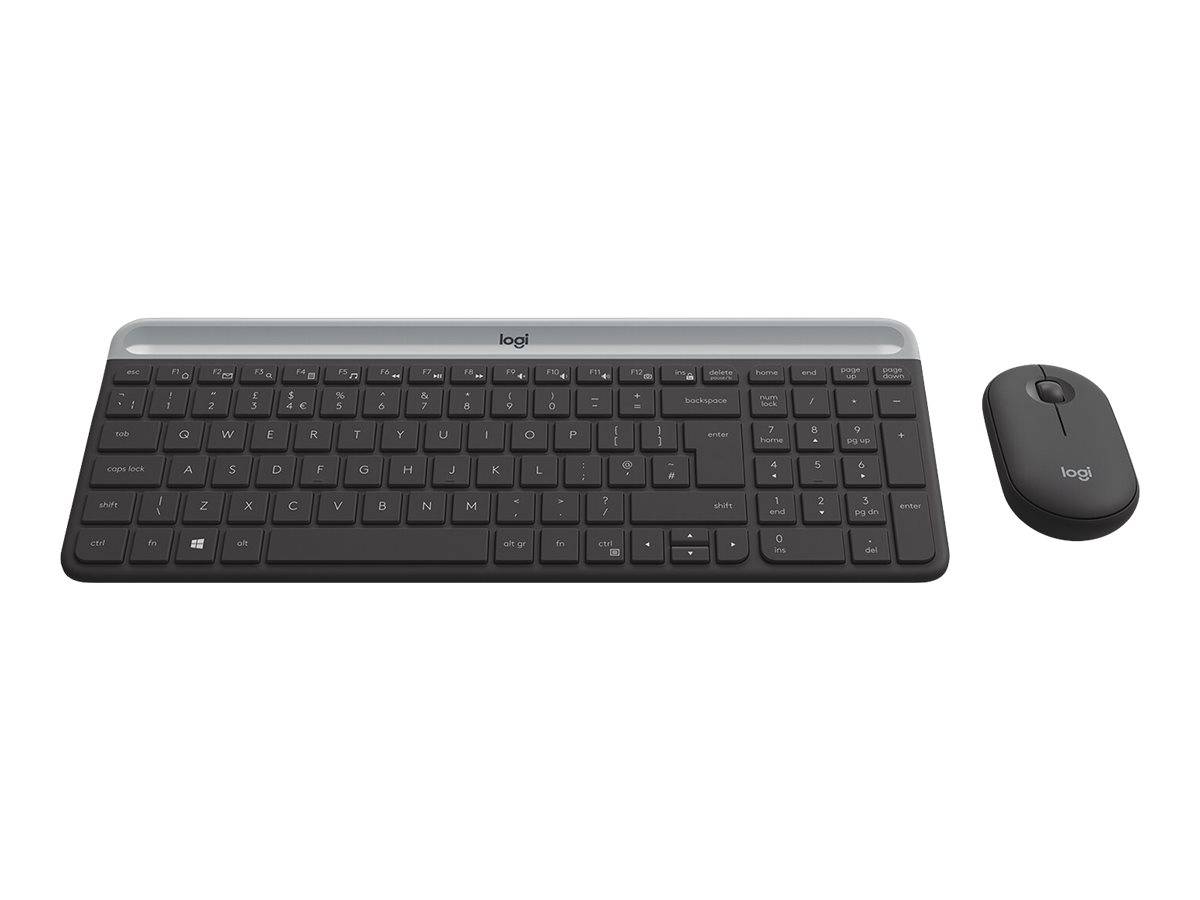 Logitech Tastatur- und Maus-Set Slim Wireless Combo MK470 - US Layout - Graphit