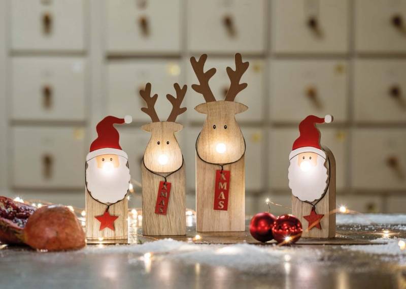 Hellum LED-Holz-Weihnachtsmann 524673