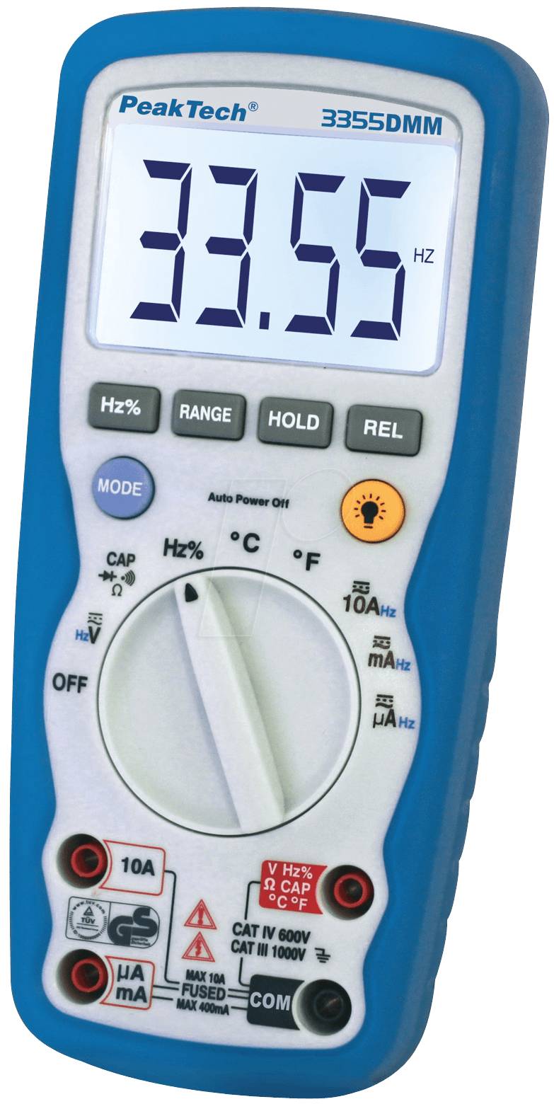 PeakTech Digital-Multimeter RMS 4000 Stellen 1000 VAC 1000 VDC 10 ADC (PeakTech 3355)