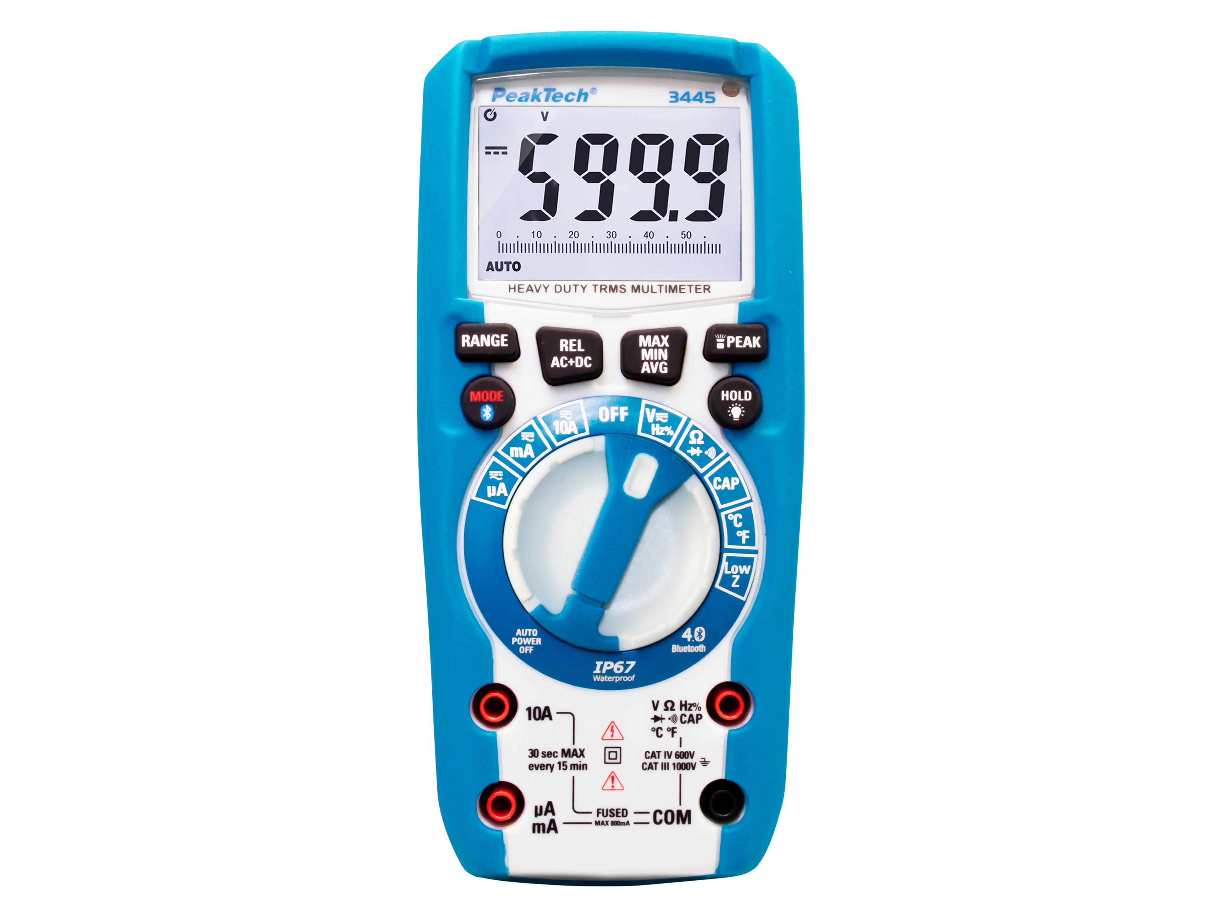 PEAKTECH Multimeter, P 3445, True RMS, Bluetooth