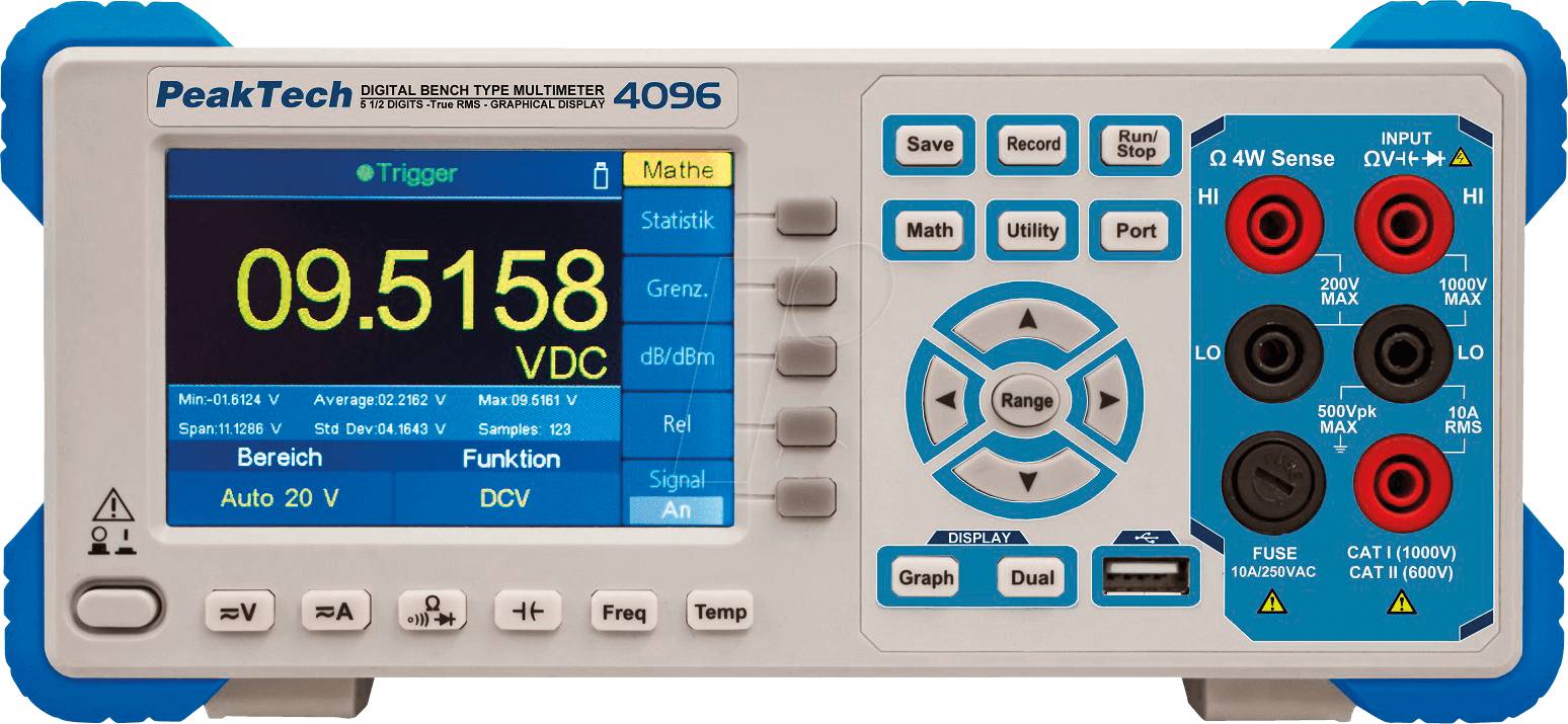 PEAKTECH 4096 Tischmultimeter, digital, 200000 Counts, USB, LAN (P 4096)