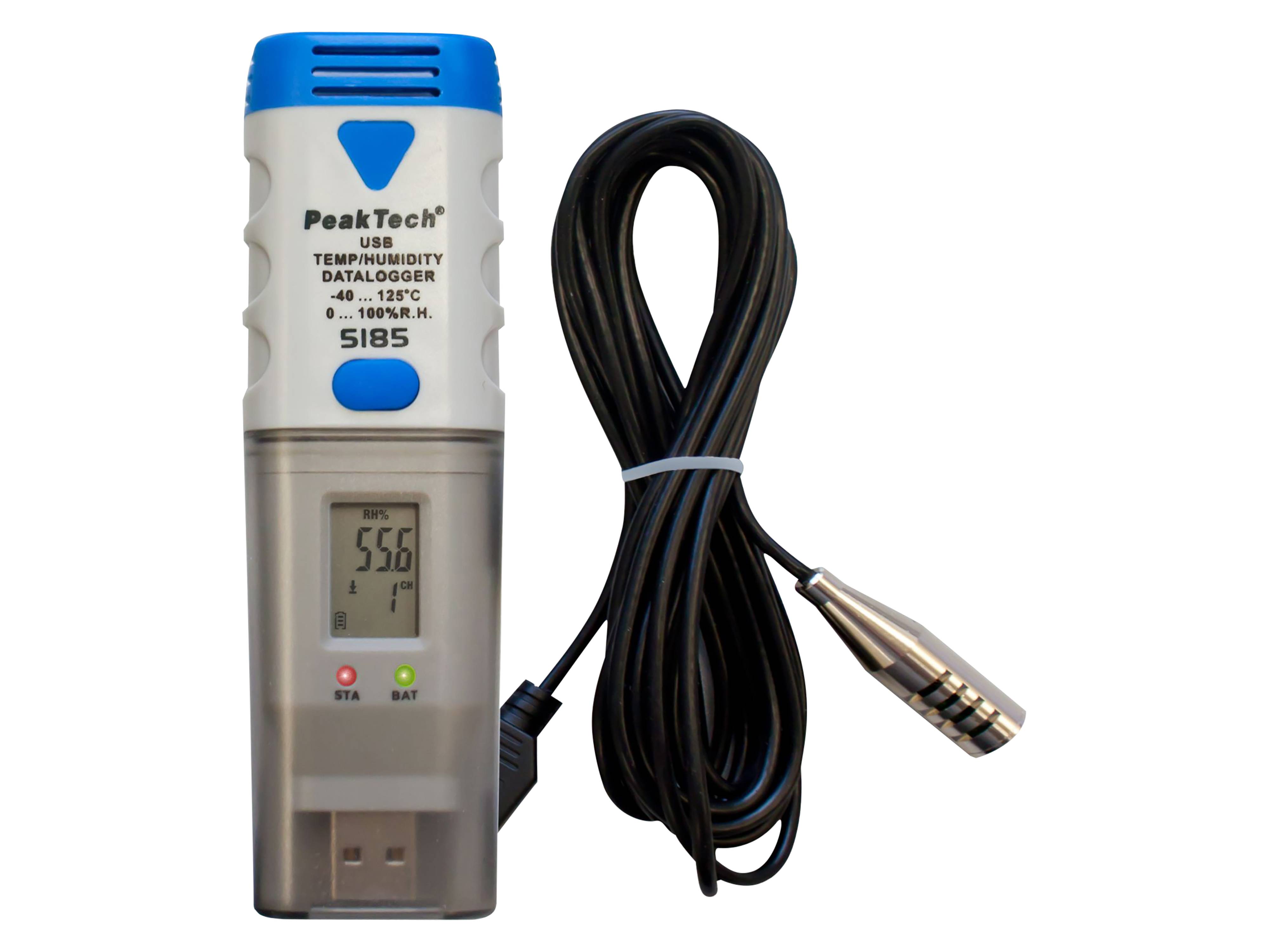 PEAKTECH USB-Datenlogger P 5185, Temperatur und Luftfeuchtigkeit