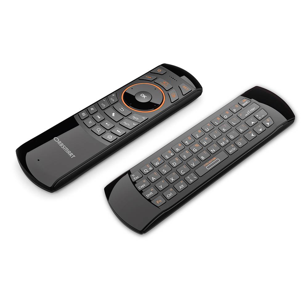 Orbsmart AM-1 kabellose Airmouse mit Mini-Tastatur/Gyro-Funktion/Infrarot Anlern-Funktion Fernbedienung
