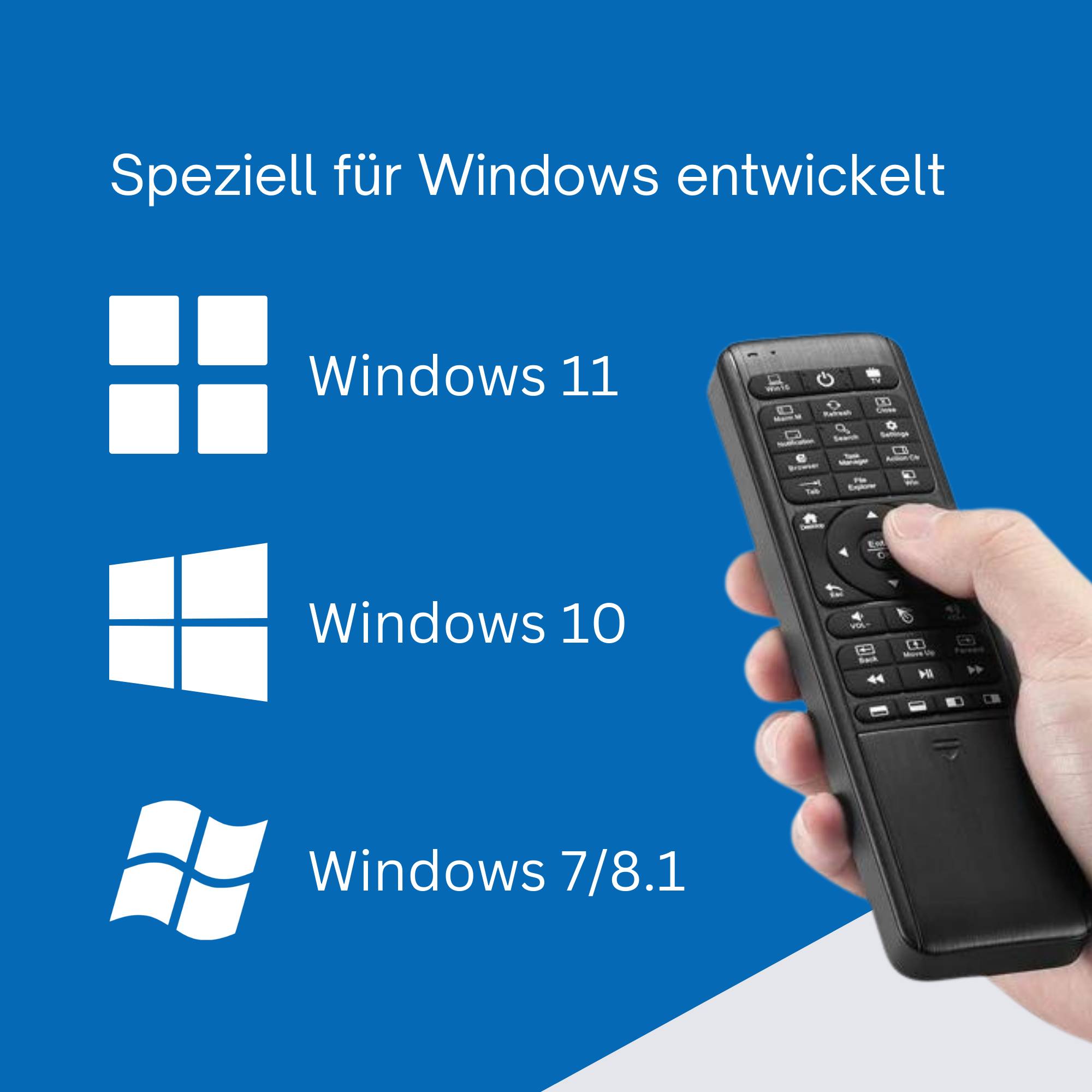 Orbsmart WA-1 Windows Air Mouse & PC-Fernbedienung mit beleuchteter QWERTZ-Tastatur und IR-Learning