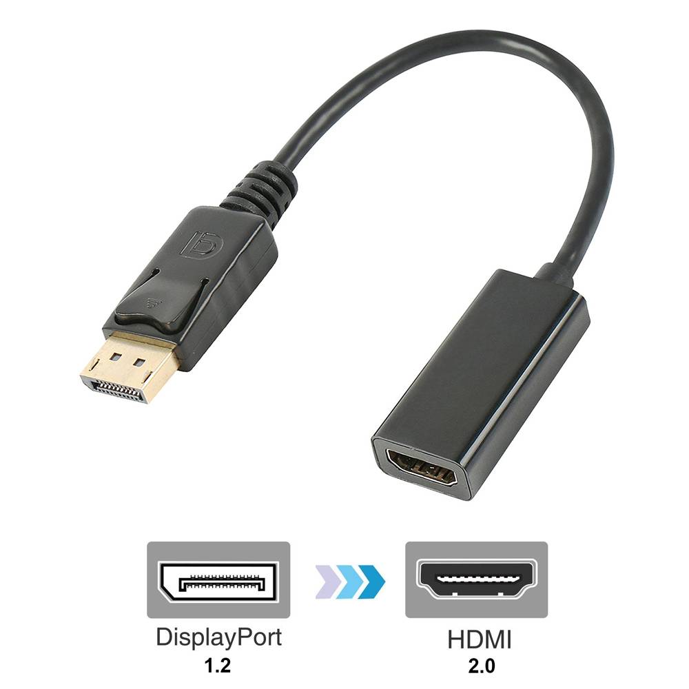 Orbsmart DisplayPort 1.2a auf HDMI 2.0 Adapter - 4K@60Hz (UHD) & 3D / (DP 1.2a) / Signalwander / Kabel / Stecker