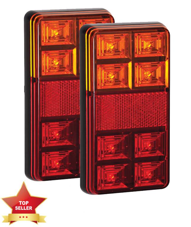 LED Heck- oder Rückleuchte, 2 Stück, Serie 151, Blink-, Schluß-, Bremsleuchte, Reflektor