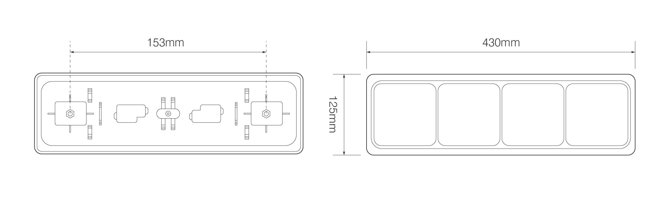 LED Rückleuchte, Links, 2 x Brems/Rücklicht/Blinker, Rückfahr- u. Nebelschlussleuchte, Serie 100