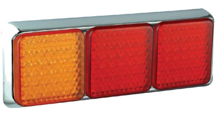 LED Kombinationsleuchte, 2 x Bremslicht, 2 x Schlusslicht, Blinker, Chrom, Serie 125