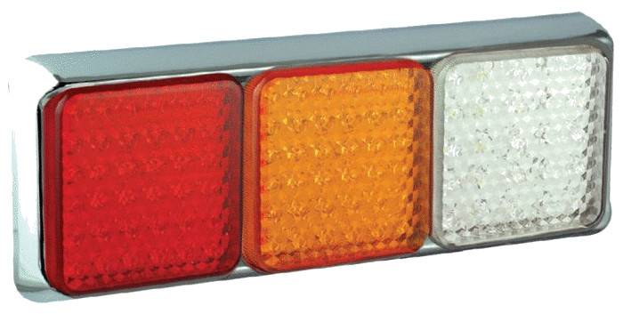 LED Kombinationsleuchte, Bremslicht, Schlusslicht, Blinker, Rückfahrleuchte, Chrom, Serie 125