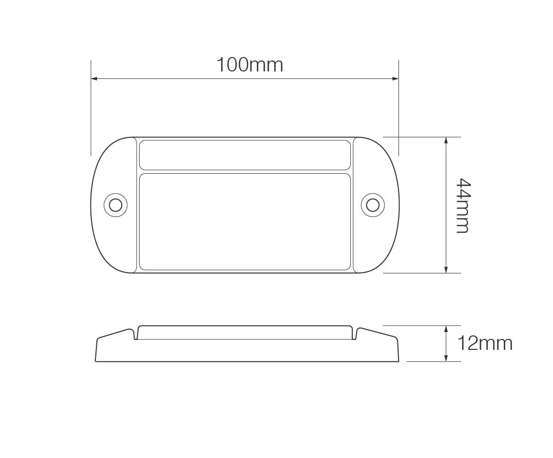 LED Schlussleuchte, Rückleuchte mit Reflektor, Rot, Serie 44, ECE