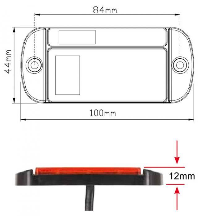 LED Schlussleuchte, Rückleuchte mit Reflektor, Rot, Serie 44, baetz Truck & Trailer Stecksystem