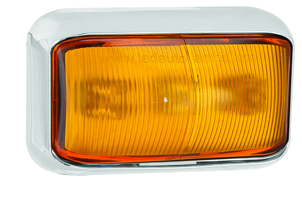 LED Seitenmarkierungsleuchte, Markierungsleuchte, LED Gelb, Serie 58, Chrome
