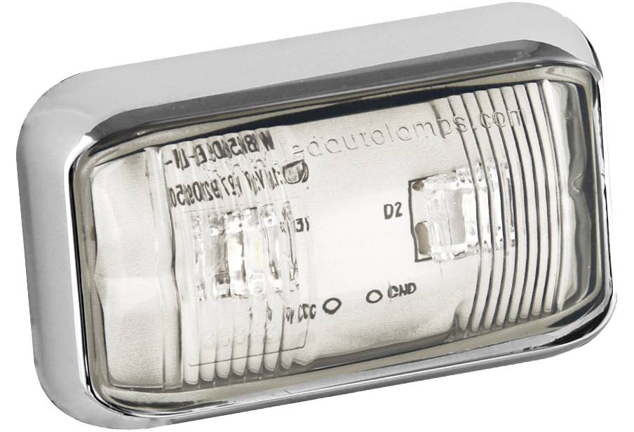 LED Positionsleuchte, Begrenzungsleuchte, LED Weiß, Serie 58, Chrom